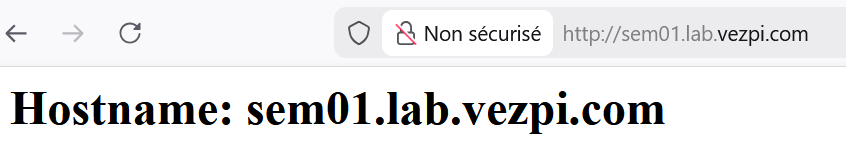 Test de l'URL après application du playbook sur les hôtes