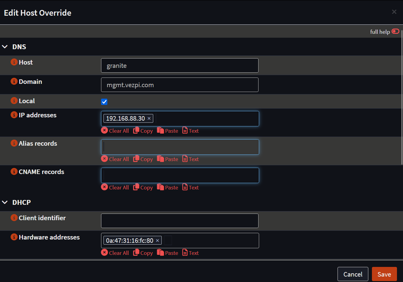 opnsense-update-dnsmasq-override-truenas-bridge.png