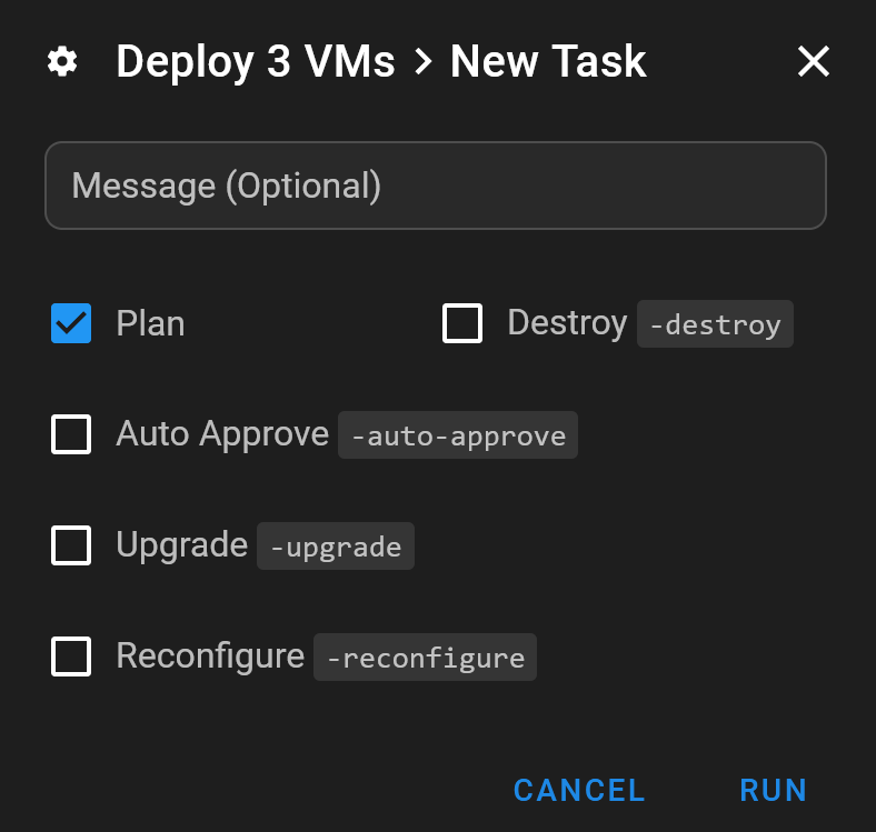 Semaphore UI run Terraform task
