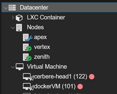 Nœud Proxmox en mode maintenance pendant que le playbook de mise à jour migre les workloads hors du nœud