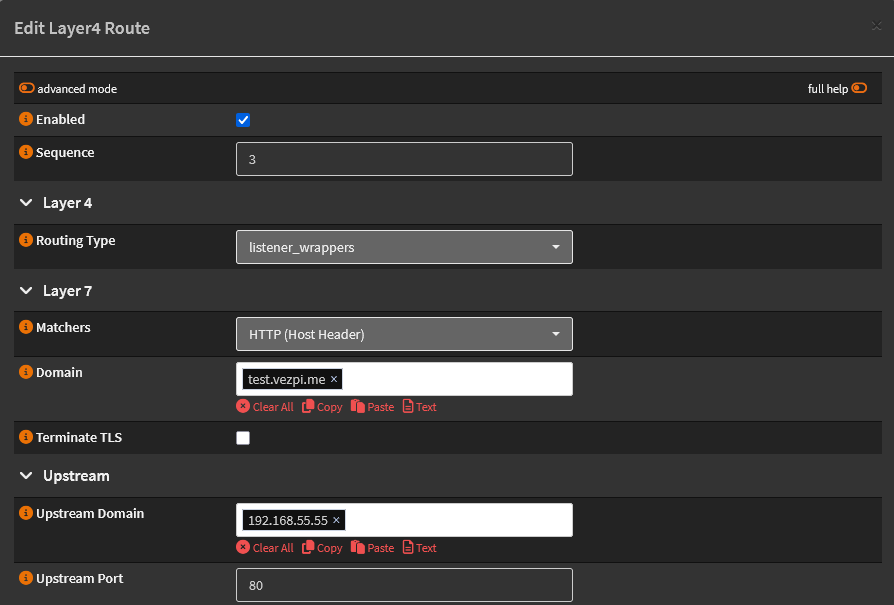 Créer un routeur Layer4 dans le plugin Caddy d’OPNsense