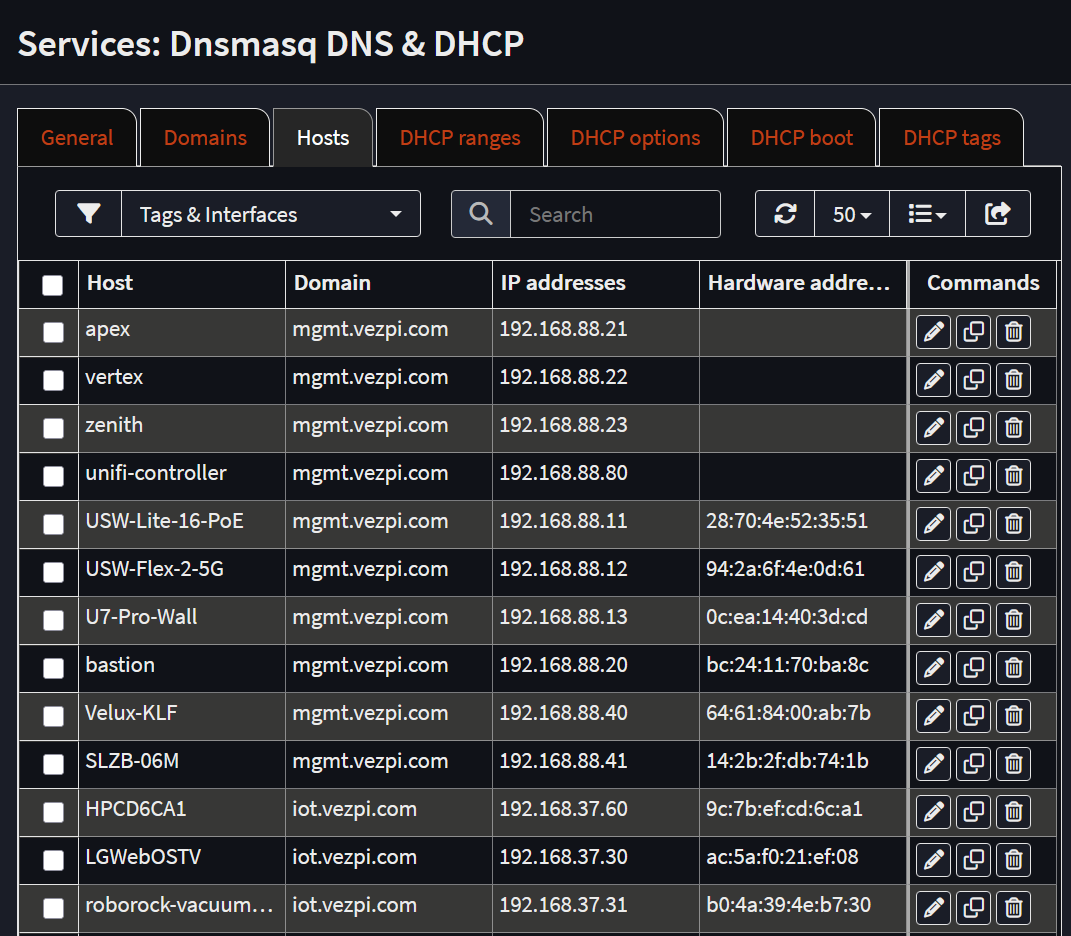 OPNsense DHCP hosts in Dnsmasq