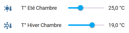 Home Assistant temperature slider for each unit