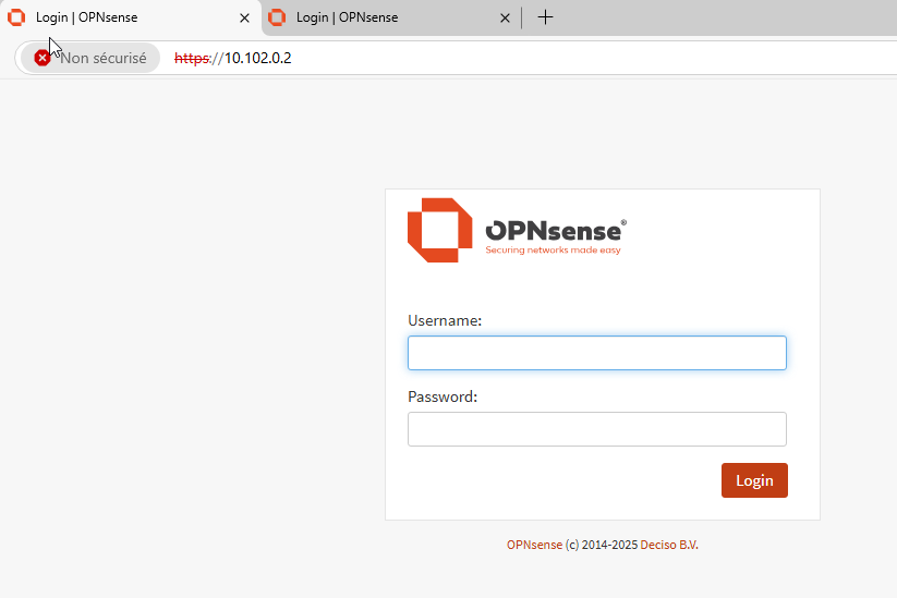 OPNsense WebGUI from Windows VM